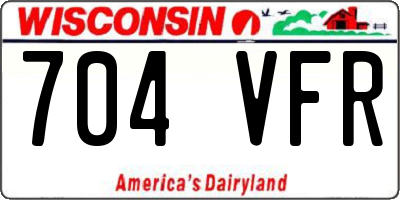 WI license plate 704VFR