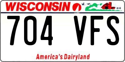 WI license plate 704VFS