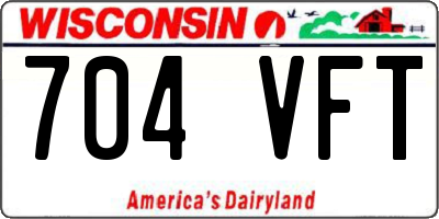 WI license plate 704VFT