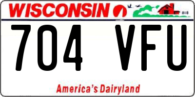 WI license plate 704VFU