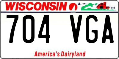 WI license plate 704VGA