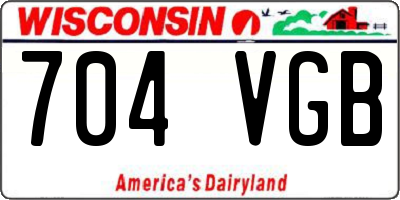 WI license plate 704VGB