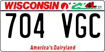 WI license plate 704VGC