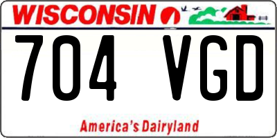 WI license plate 704VGD