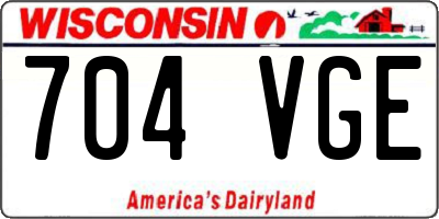 WI license plate 704VGE