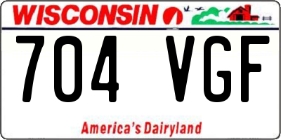WI license plate 704VGF