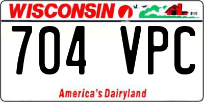 WI license plate 704VPC