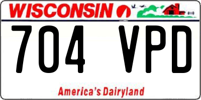 WI license plate 704VPD