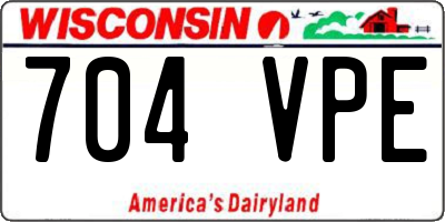 WI license plate 704VPE