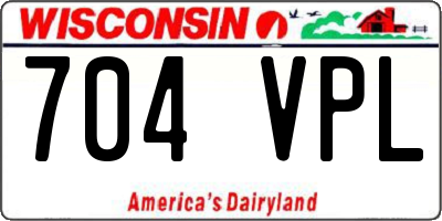 WI license plate 704VPL
