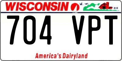 WI license plate 704VPT