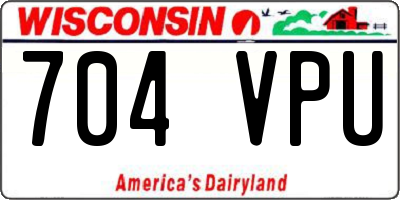 WI license plate 704VPU