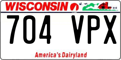 WI license plate 704VPX