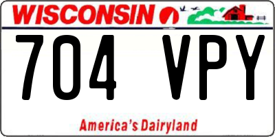 WI license plate 704VPY