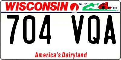 WI license plate 704VQA