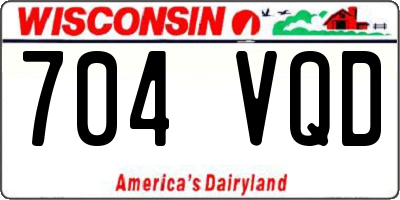 WI license plate 704VQD