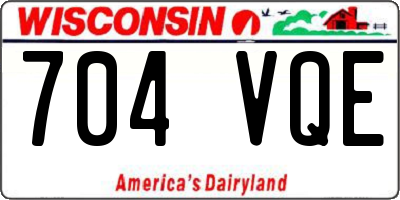 WI license plate 704VQE
