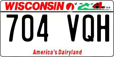 WI license plate 704VQH