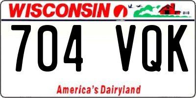 WI license plate 704VQK