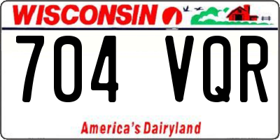 WI license plate 704VQR