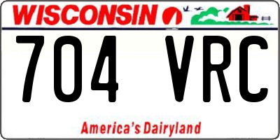 WI license plate 704VRC