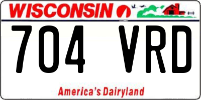 WI license plate 704VRD