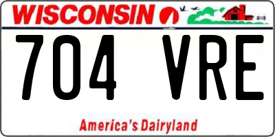 WI license plate 704VRE