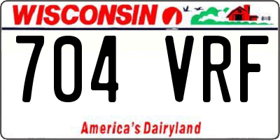WI license plate 704VRF