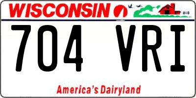 WI license plate 704VRI