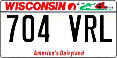 WI license plate 704VRL