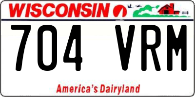 WI license plate 704VRM