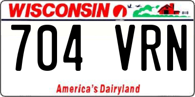WI license plate 704VRN