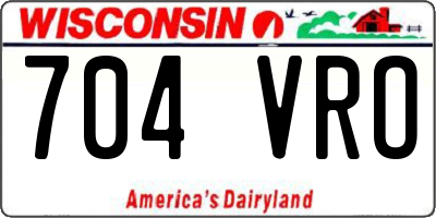 WI license plate 704VRO