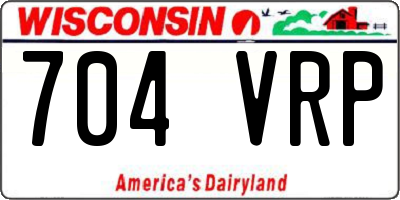 WI license plate 704VRP