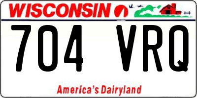 WI license plate 704VRQ