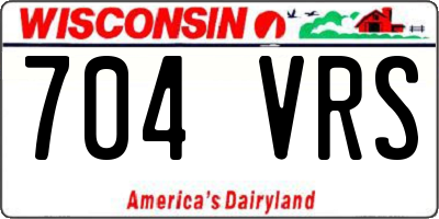 WI license plate 704VRS