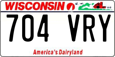 WI license plate 704VRY