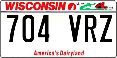 WI license plate 704VRZ