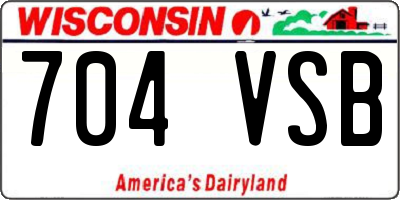 WI license plate 704VSB