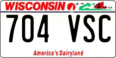 WI license plate 704VSC