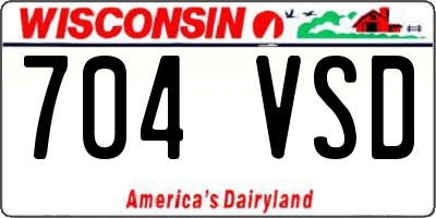 WI license plate 704VSD
