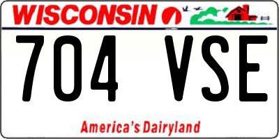 WI license plate 704VSE