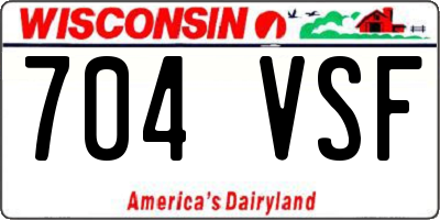 WI license plate 704VSF