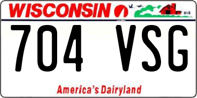 WI license plate 704VSG