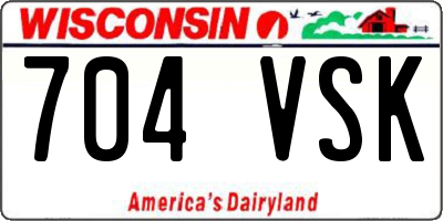 WI license plate 704VSK