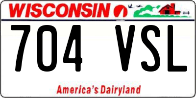 WI license plate 704VSL