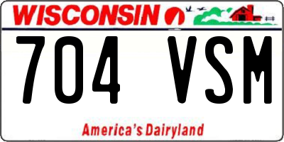 WI license plate 704VSM