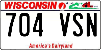 WI license plate 704VSN