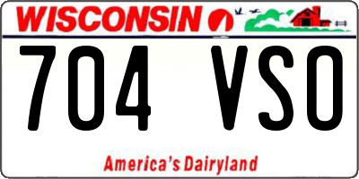 WI license plate 704VSO