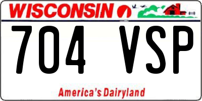 WI license plate 704VSP